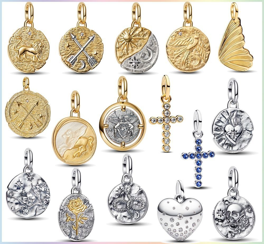 New 925 Sterling Silver Bracelet Snake Bone Chain Gold Silver Token Cupid Arrow Lion Skull Snake Pendant Beads