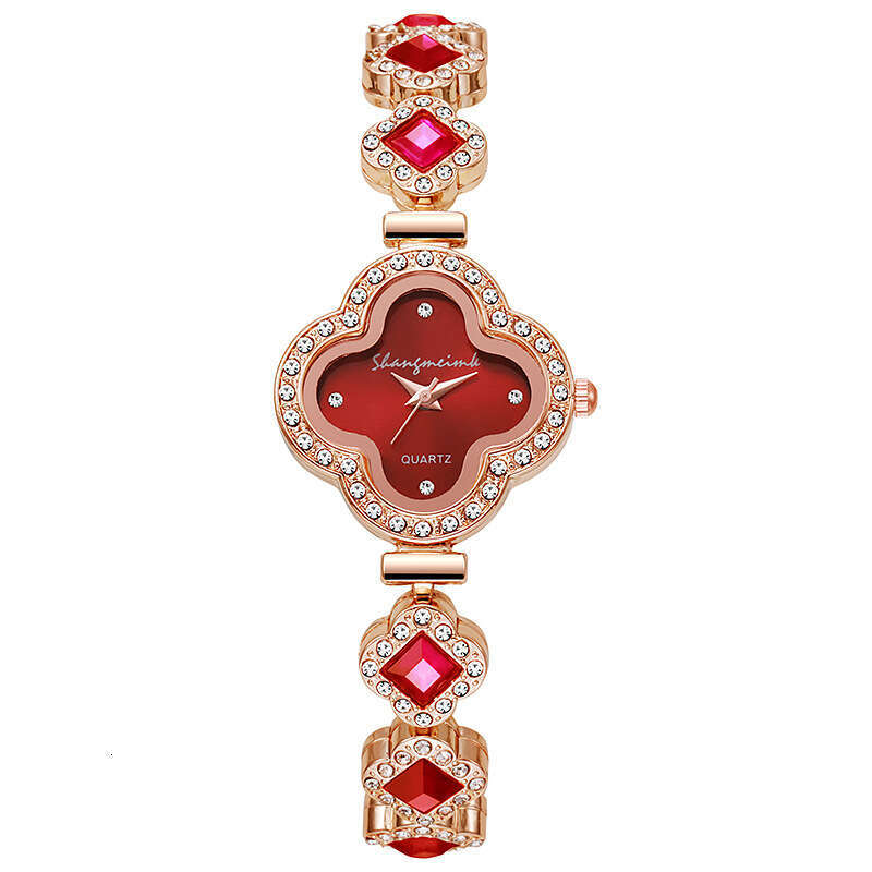 Fashion Four-Leaf Clover Bracelet Quartz Green Women's Female Watch
