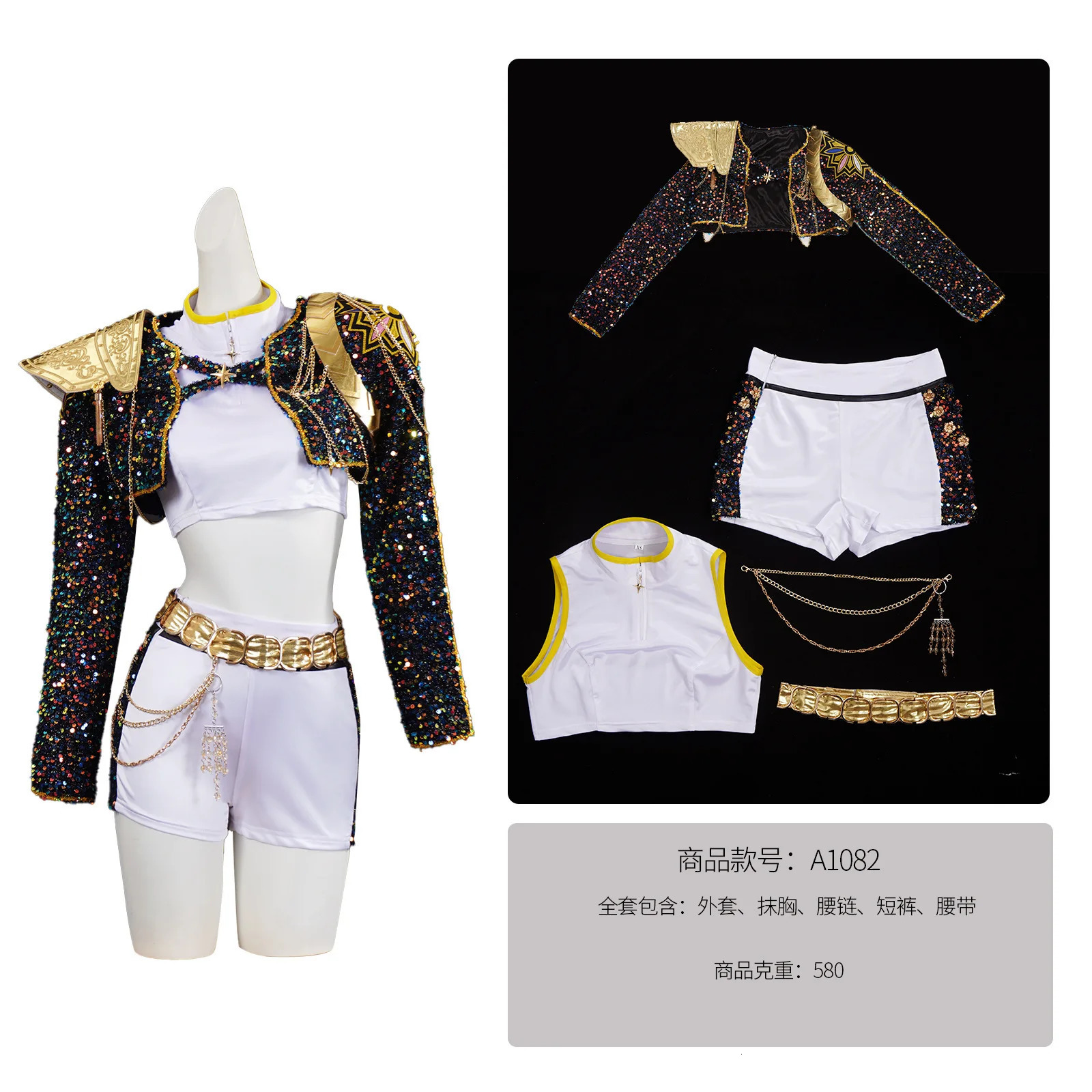 Kids Girls Kpop Demon Hunters Rumi Mira Zoey Cosplay Black Golden Costume Wig For Child Uniform Set Roleplay Outfits Halloween251010