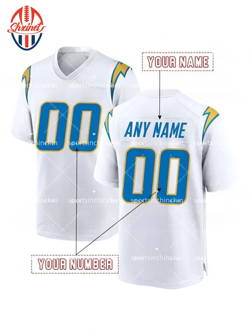 Custom 2025 Alternate football jerseys Ladd 15 McConkey Justin Herbert Derwin James Jr. Quentin Johnston Joe Alt 10Herbert Football jersey