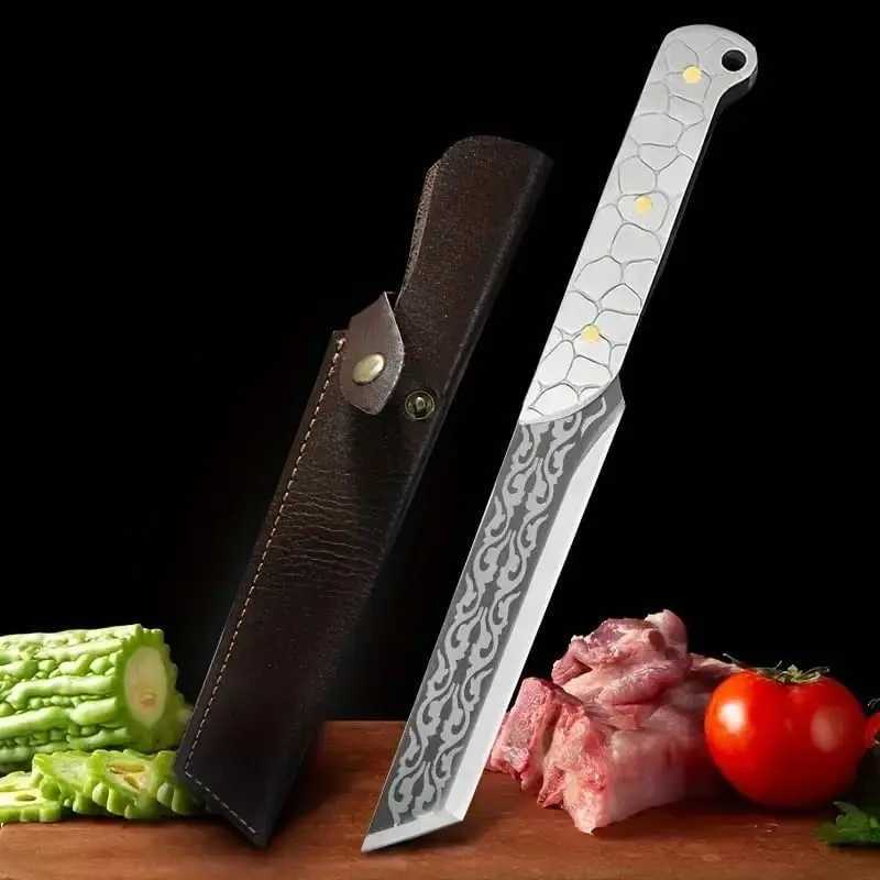 Kitchen knives korknife Stainless Steel Meat Cleaver Knife Forged Chef Knives with Sheath Stainless Steel Handle Meat Vegetable Cutter Tools Y251010