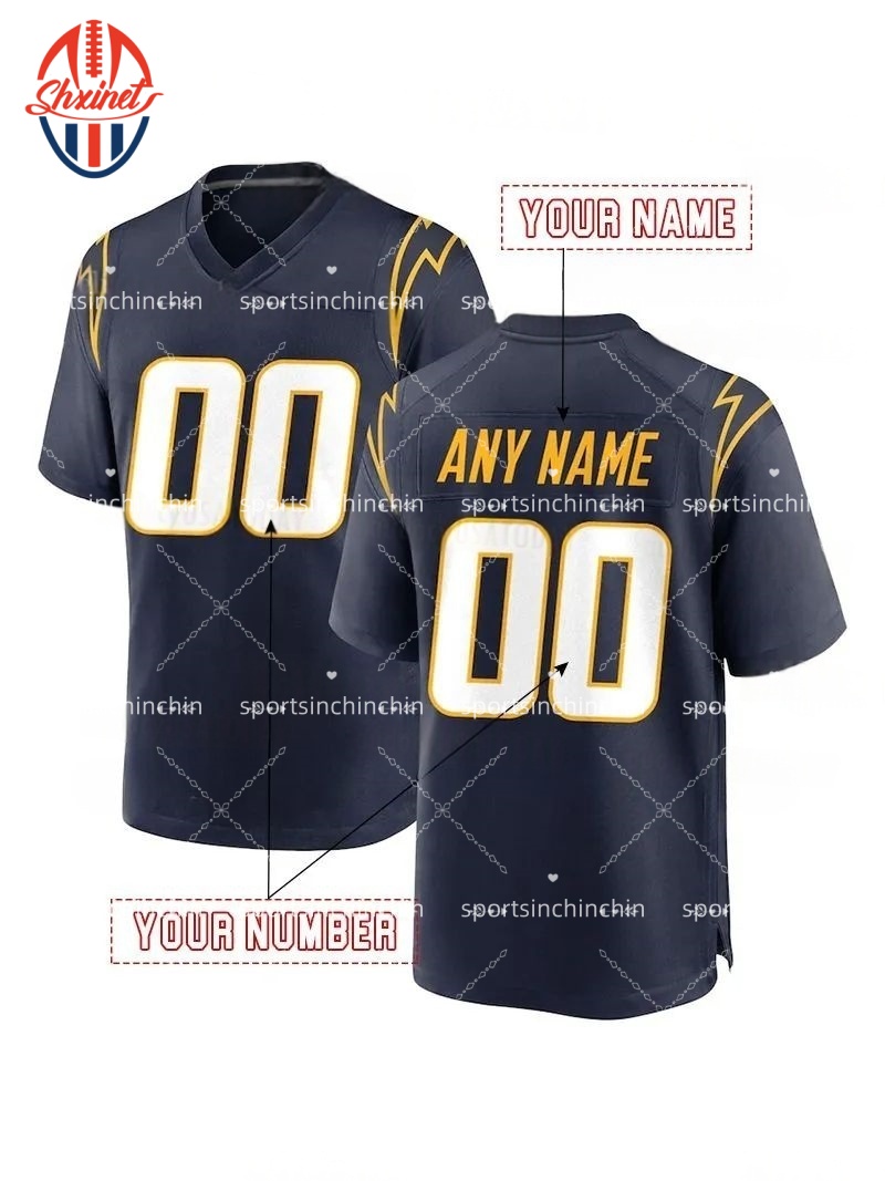 Custom 2025 Alternate football jerseys Ladd 15 McConkey Justin Herbert Derwin James Jr. Quentin Johnston Joe Alt 10Herbert Football jersey