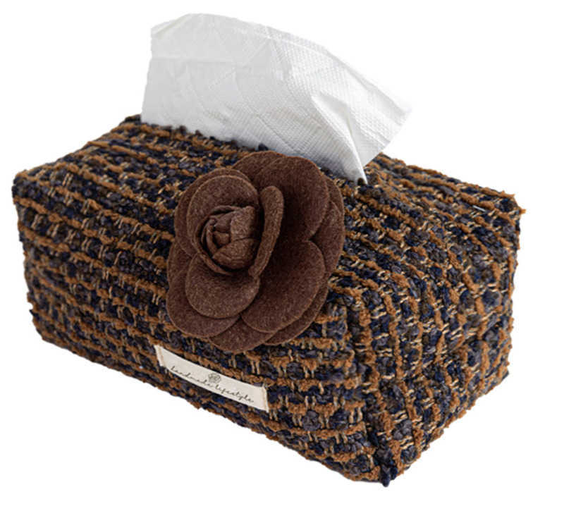 French Style Camellia Tissue Box Living Room Coffee Table Decoration Light Luxury HighEnd Desktop Storage Tissue Bag C251010