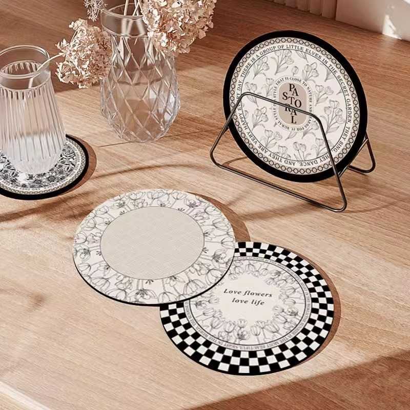 Tea Coaster Light Luxury Highend Feel Plate Mat Wearresistant Heat Insulation Mat Household Waterabsorbent Oilabsorbent Quickdrying Bowl Pot Mat C2510
