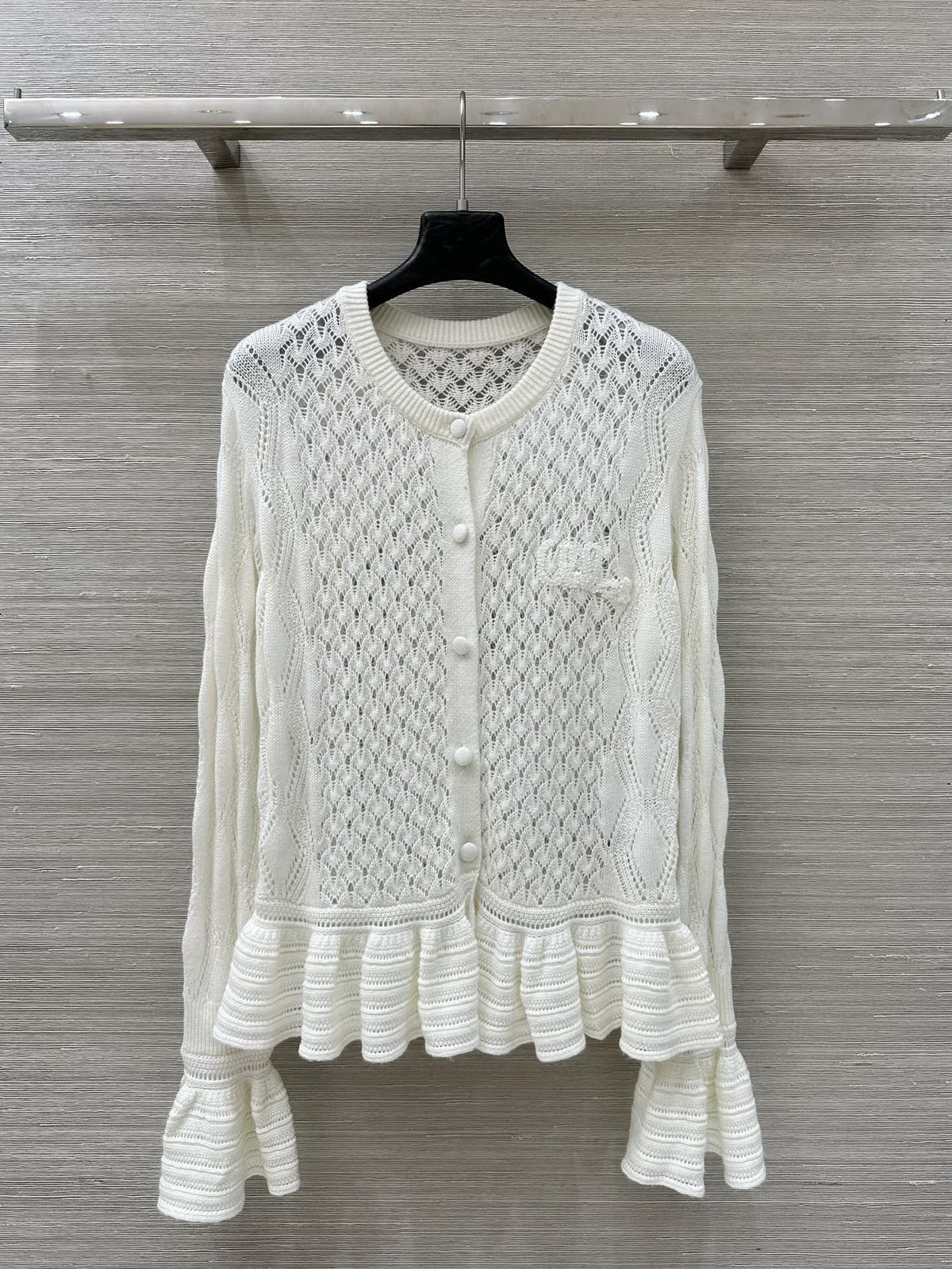 cardigan sweater sweater women designer sweater designer cardigan White round-neck knitted cardigan designer woman sweater sweater women designer sweater