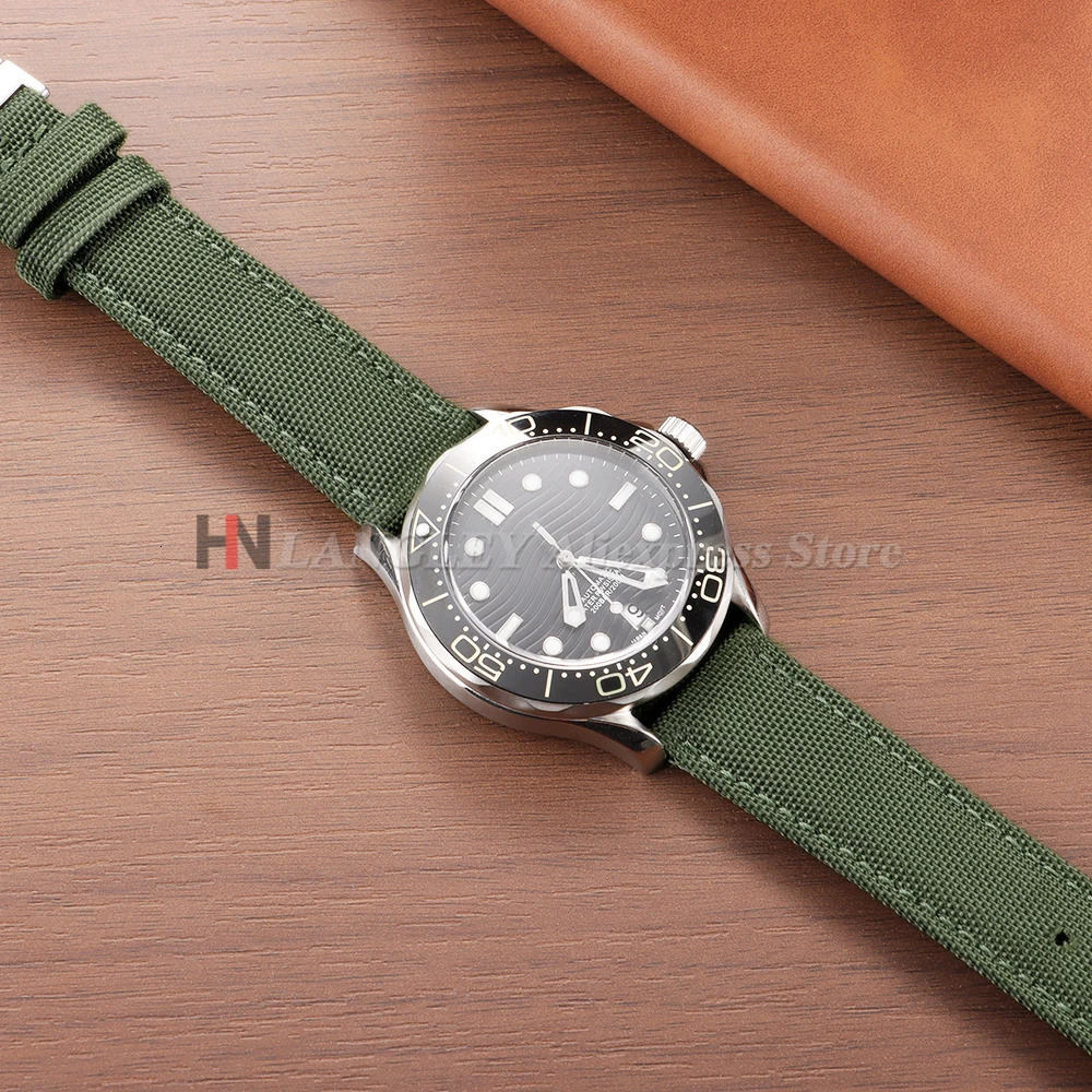 20mm 22mm Sailcloth Nylon Watch Strap for Omega for Seiko Business Buckle Waterproof Men Women Quick Release Watchband 251010