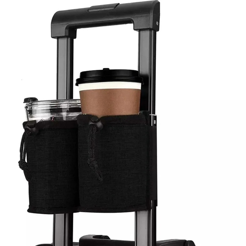 Travel Luggage Cup Holder Durable Free Hand Suitcase Drink Bag Travel Milk Tea Coffee Mugs Holder Fits All Suitcase Handles 251009