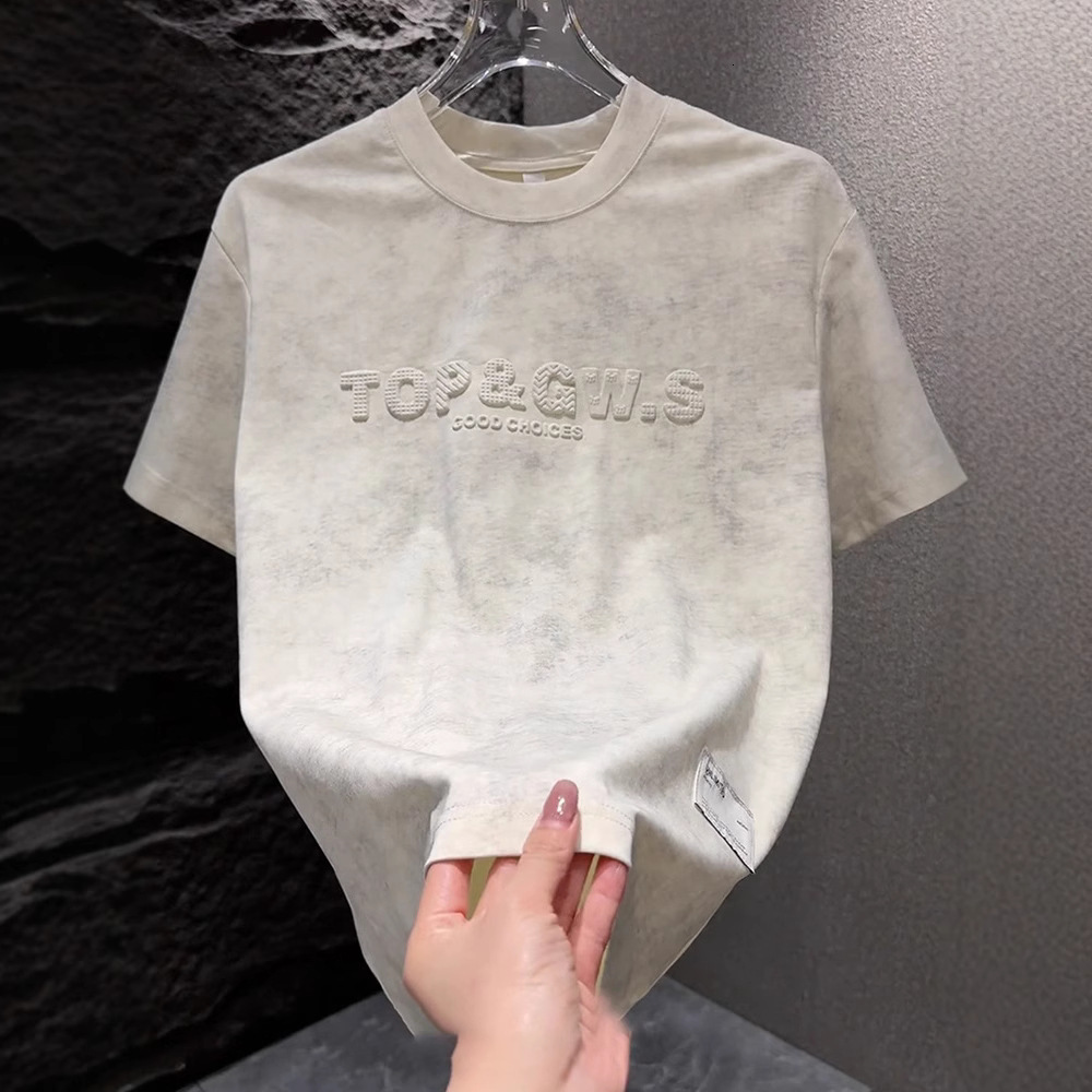Early Spring New Design Short Sleeve Men's Light Luxury Tie-dye Fashion Hot-selling Top Designer Designer Shirt Hoodie Versatile Round Neck Half Sleeve T-shirt