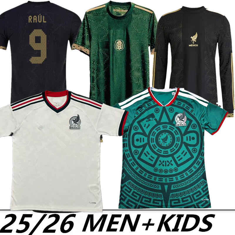 Mexico 2025 Gold Cup RAUL LOZANO 2026 World Cup home fans player kits kids football shirt E.ALVAREZ S.GIMENEZ A. VEGA chicharito MEXICAN Maillot de football mexique size