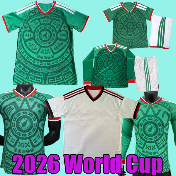 New Mexico 2026 World Cup Home Kit soccer jersey A. VEGA C. HUERTA L. ROMO RAUL football shirts men kids kit set long sleeves fans player version