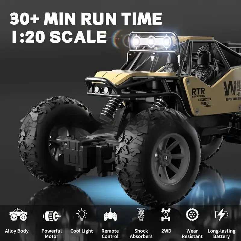 4WD RC Car Mountain OffRoad 4x4 Remote Control Buggy Truck with LED Lights Racing Drift Toy Boys Girls Childrens GiftT251010