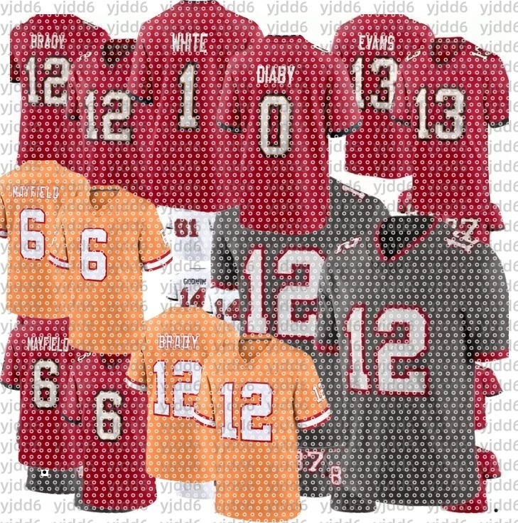 Mike Alstott Tom Brady 6 Baker Mayfield 7 Bucky Irving Rachaad White Chris Godwin Mike Evans Trey Palmer SirVocea Dennis Whitehead Jamel Dean Vita Vea Football Jersey