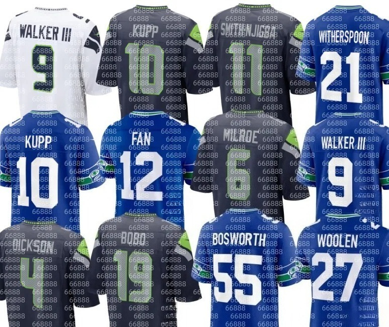 nfl Seahawks Jersey custom Steve Largent Kennedy Kam Chancellor 12th Fan Cooper Kupp Jaxon Smith-Njigba Sam Darnold Kenneth Walker III Devon Witherspoon GREY ZABEL