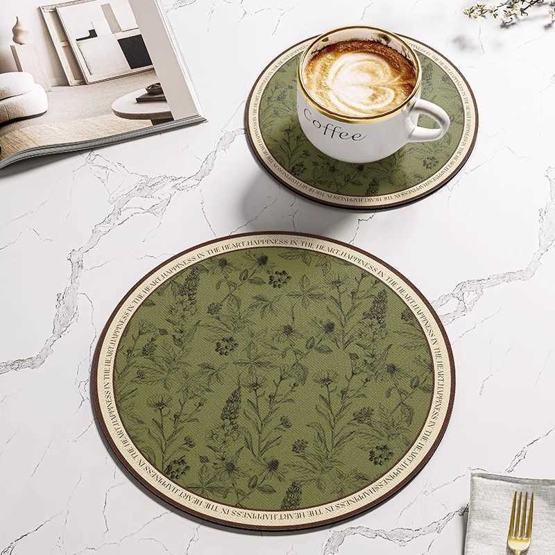 American Style Light Luxury Round Coaster Heat Insulation Pad Pot Mat Bowl Plate Dining Mat Absorbent QuickDry Draining Mat Tea Cup C251010
