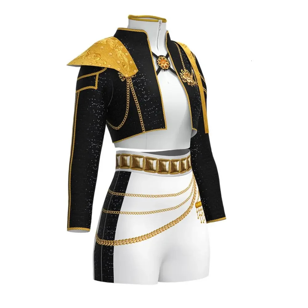 Kids Rumi Zoey Mira Demon Hunters Kpop Cosplay Costume for Child Girls Printed Clothing Roleplay Outfits Halloween Carnival Suit251010