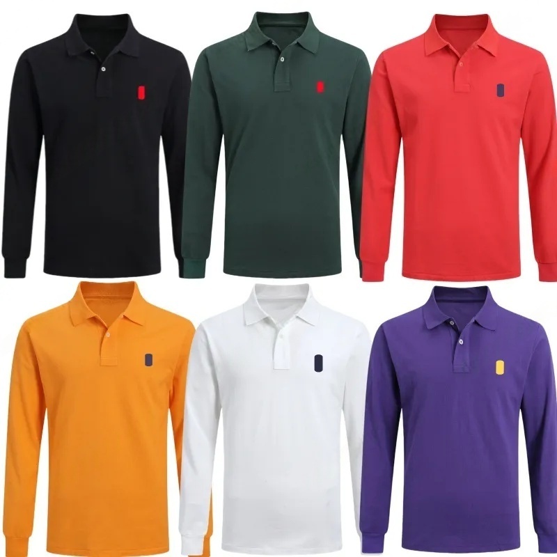 Wholesale autumn and winter high-quality 100% cotton men's fashion long-sleeved POLO shirt casual men's polos shirt long sleeve tees