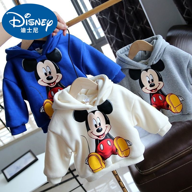 Disney Children's Fleece Sweatshirt Autumn Winter Cap Sweatshirt for Boys and Girls Thickened Warm Hoodie for Kids Middle and Small Coat Hooded Sweatshirt Pure Cotto..