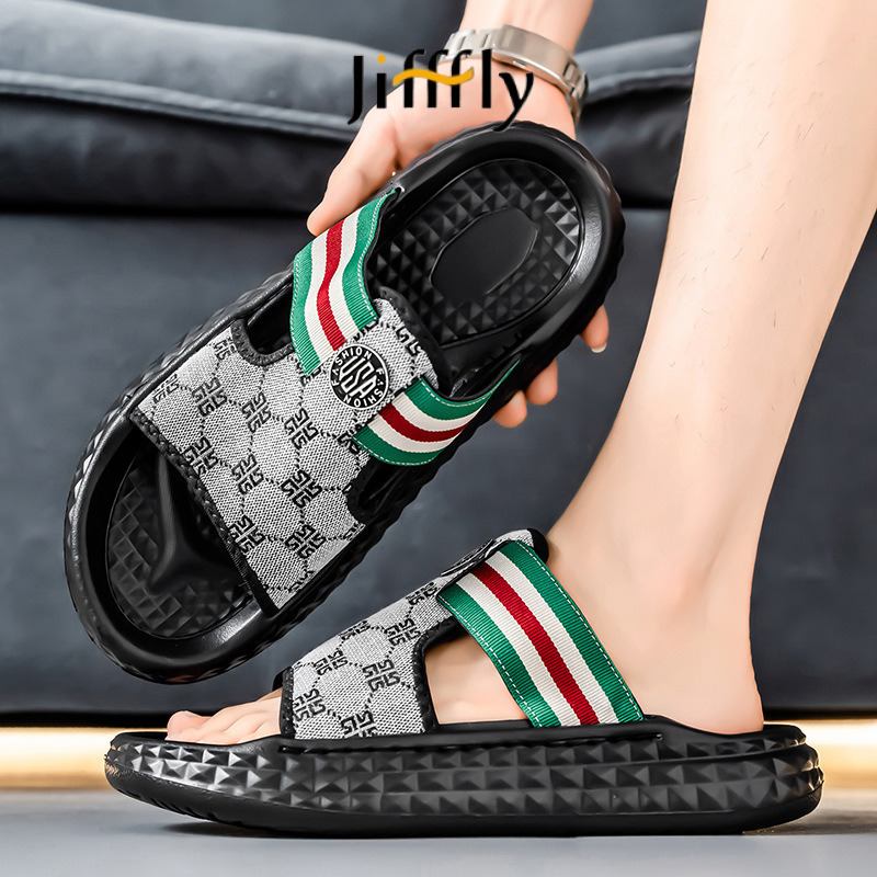 Jifffly Designer Man sandals Fashionable Classic Simple Men's air-cushioned slippers Letter Outdoor Casual Flat Bottom Slide Sports beach sandals