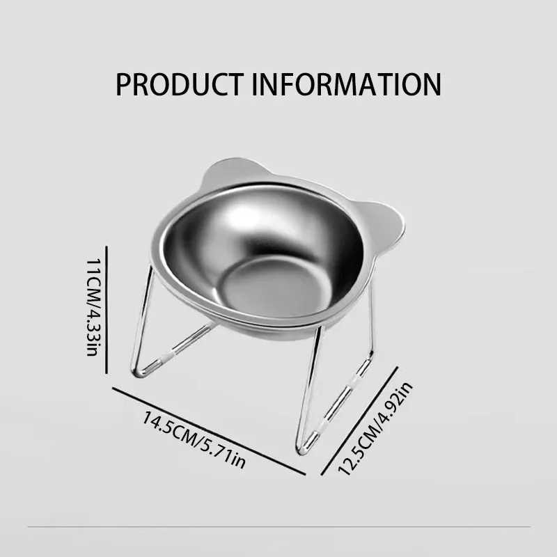 Raised Cat Bowls Tilted Neck Guard Cat Food Bowl 304 Stainless Steel Shatterresistant Elevated 15 Pet Supplies for Puppy Cat C251009