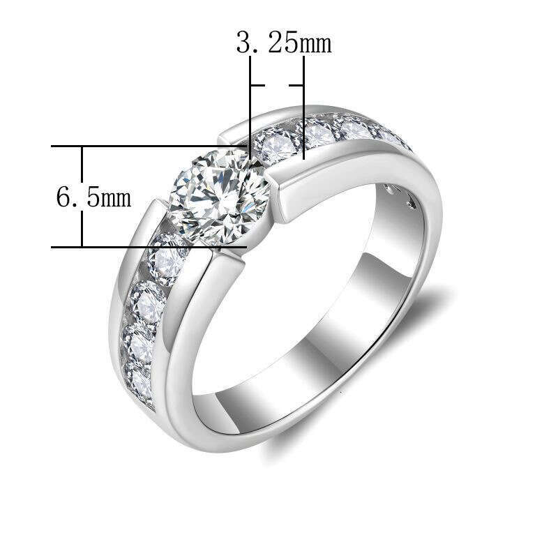 Jewellery High Quality Round Zirconia Business Style Ring Simple Personality for Versatile Professionals Gift for All Occasions Textured Modern Access