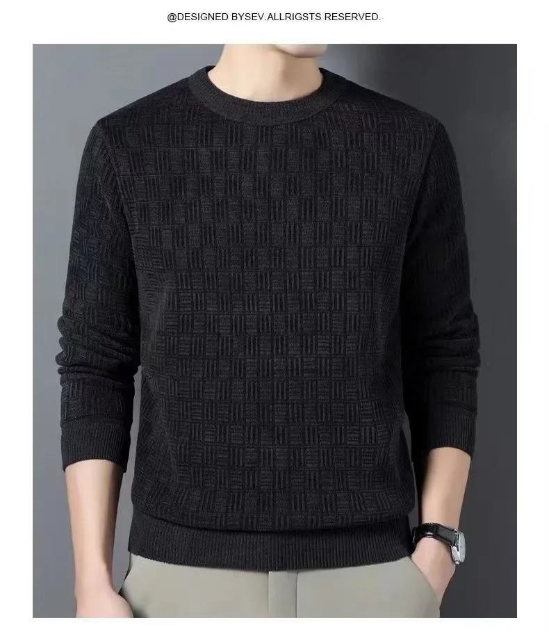Spring Autumn 100 Pure Merino Wool Pullover Sweater Men Oneck Longsleeve Cashmere Knitwear Female Clothing Grace 250930