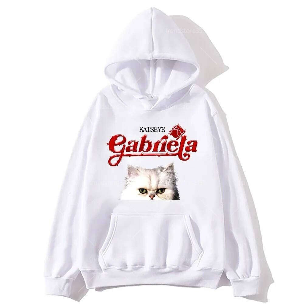 Casual Hoodie Katseye Gabriela Cat Graphic Pullover Women Men Long Sleeve Y2k Clothes Fashion Oversized Streetwear pullover