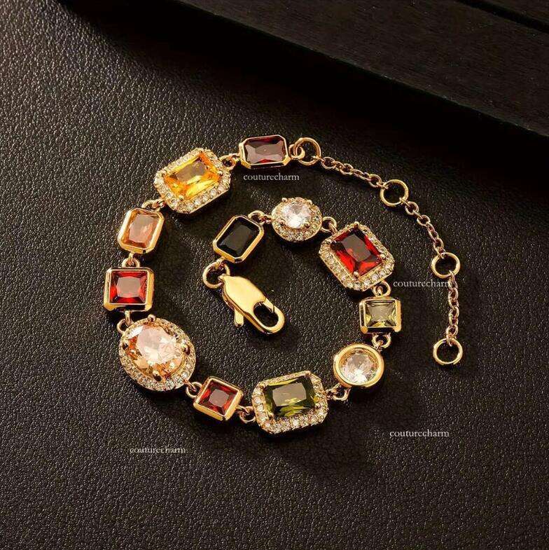 Multi Color Gemstone Beaded Necklace Rainbow Motley Choker Women Jewelry moissanite Tennis Gold Colorful Gem Stone Men Chain gift