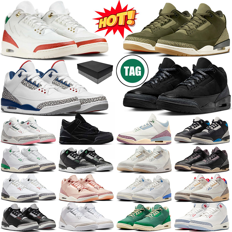 2026 designer 3 3s basketball shoes men women True Blue Black Cat Family Affair El Vuelo A Ma Maniere mens trainers outdoor sneakers with box