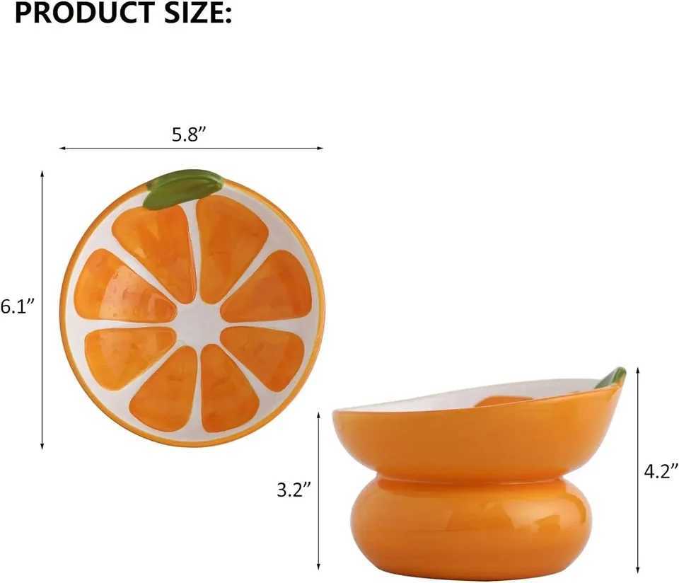 21pcs Ceramic Raised Cat Bowl Elevated Cat Food Bowl for Indoor Cats Anti Vomiting Protect Pets Spine Cute Tilted Cat Dish C251009