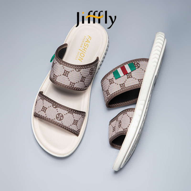 Jifffly Designer Man sandals Fashionable Classic Simple Men's air-cushioned slippers Letter Outdoor Casual Flat Bottom Slide Sports beach sandals