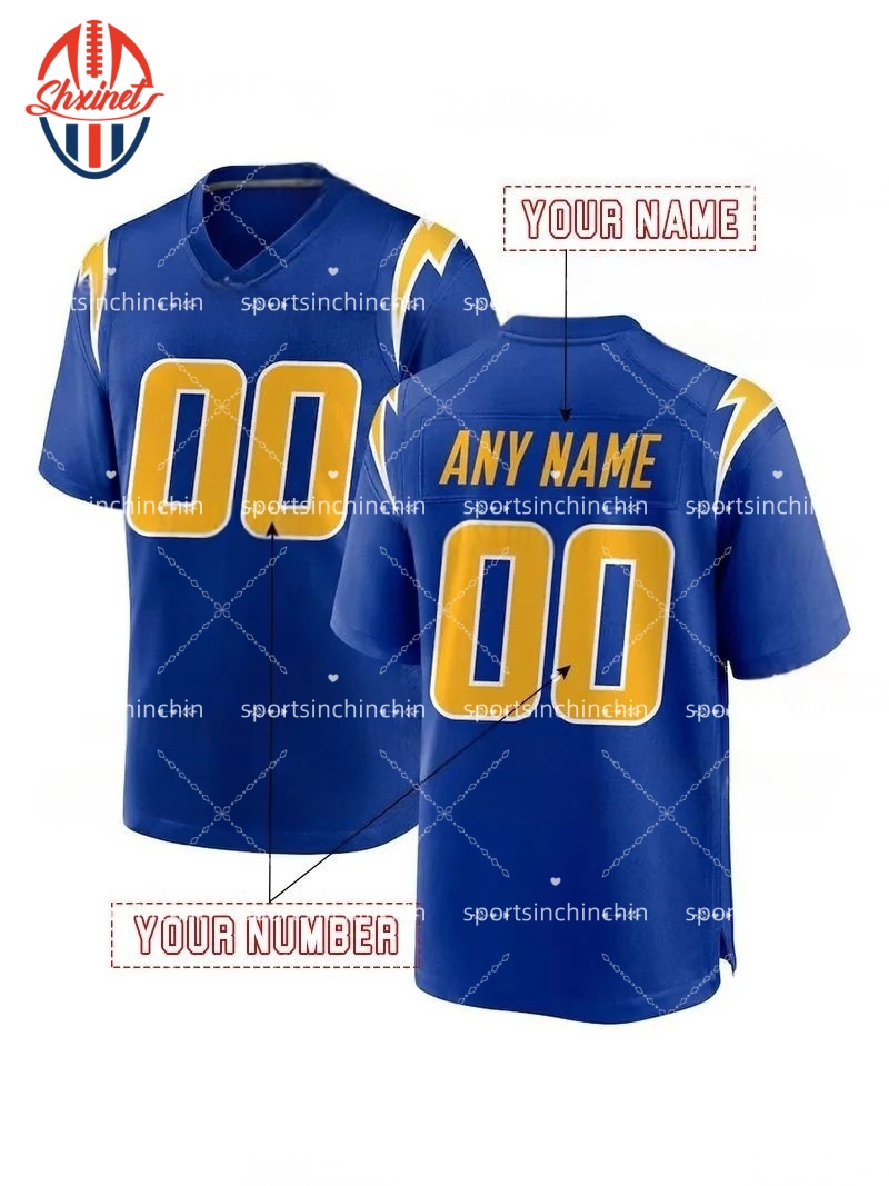 Custom 2025 Alternate football jerseys Ladd 15 McConkey Justin Herbert Derwin James Jr. Quentin Johnston Joe Alt 10Herbert Football jersey