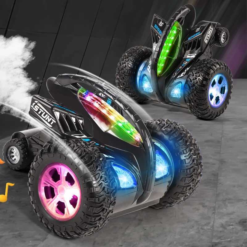 24G RC Car Stunt Toy for Boys Girls with Spray 360 Rotation Light Sound Electric Rolling Toy Suitable for ChildrenT251010