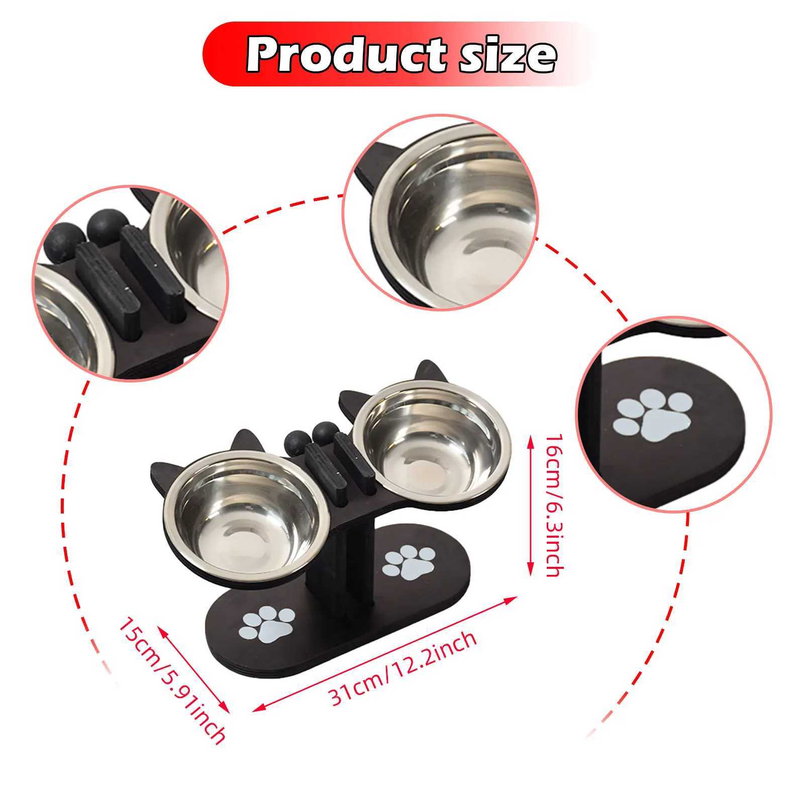 Cat Bowls Elevated Dish Pet Food Bowls for Food and Water Kitten Indoor Cats Cat Bowls with Stand Cat Dining Table Dish C251009