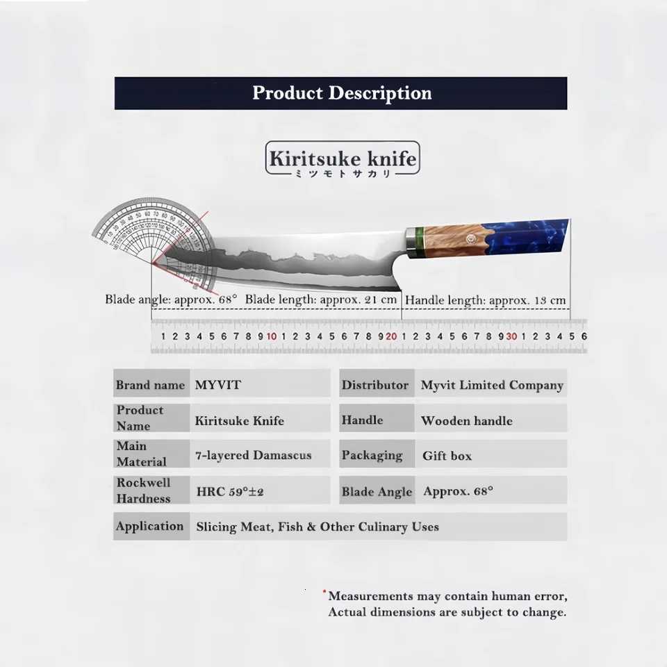 Kitchen knives Japanese Kiritsuke Knife 7 Layer Steel Damascus Chef Knife 8Inch Professional Japanese Knife with Gift Box cleaver Sashimi knife Y25101