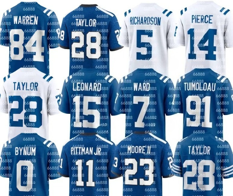 nfl Colts Jersey Peyton Manning Anthony Richardson Jonathan Taylor Michael Pittman Jr Quenton Nelson Tyler Warren Alec Pierce Camryn Bynum Riley Leonard Josh Downs
