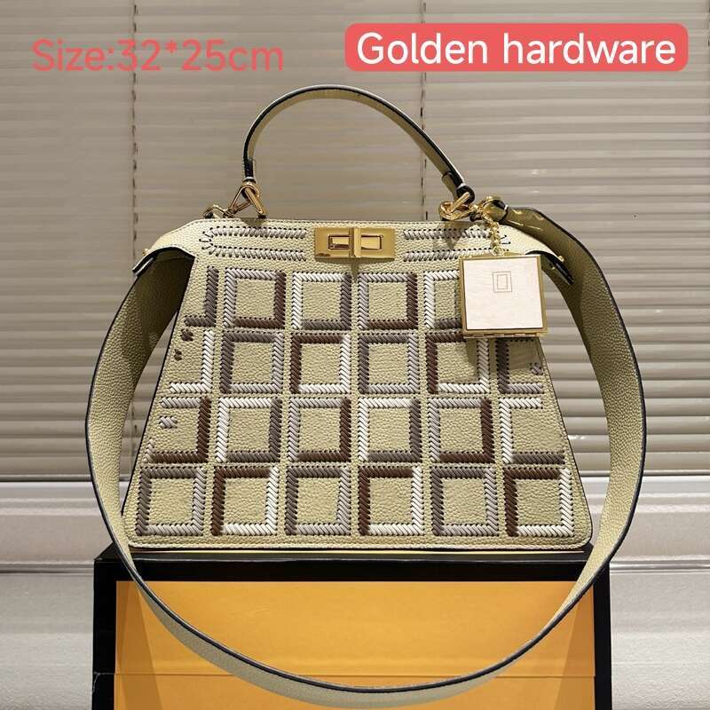 Top Quality Designer Peekaboo Bag Classic Iseeu Bag Turn Lock Women's Luxury Woven Leather Top Handle Single Shoulder Tote Bag Crossbody Bag Designer Handbag