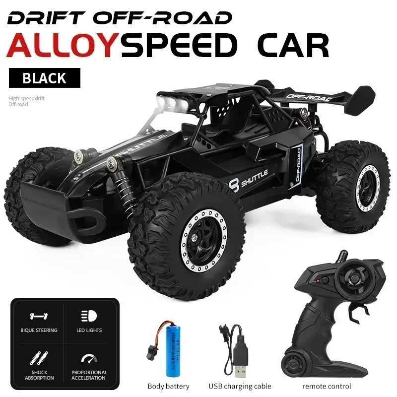 116 24G Model 2WD HighSpeed Offroad RC Car With LED Light Remote Control Climbing Vehicle Outdoor Trucks Car Gifts Kids ToysT251010
