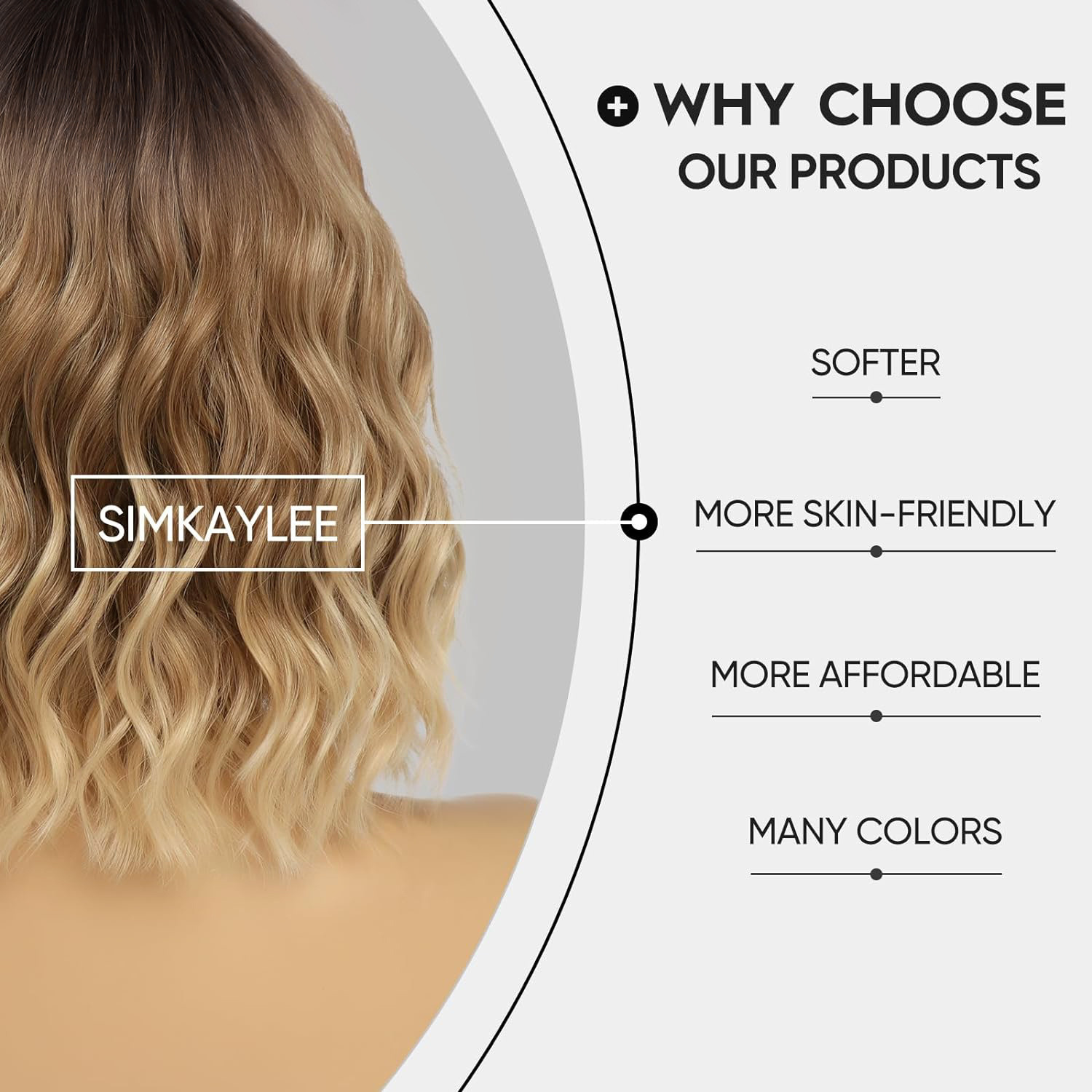Short Wavy Brown Black Ombre Wigs with Bangs Medium Length Curly Fluffy Wavy Synthtic Wig for Women Daily Cosplay Fake Hairs