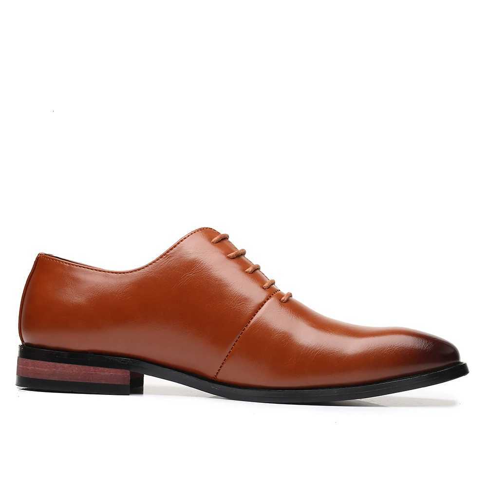 Mens Business Formal Leather Shoes Fiable and Trendy Single Shoe With Lace up Durable and Versatile ClassicXJ251010