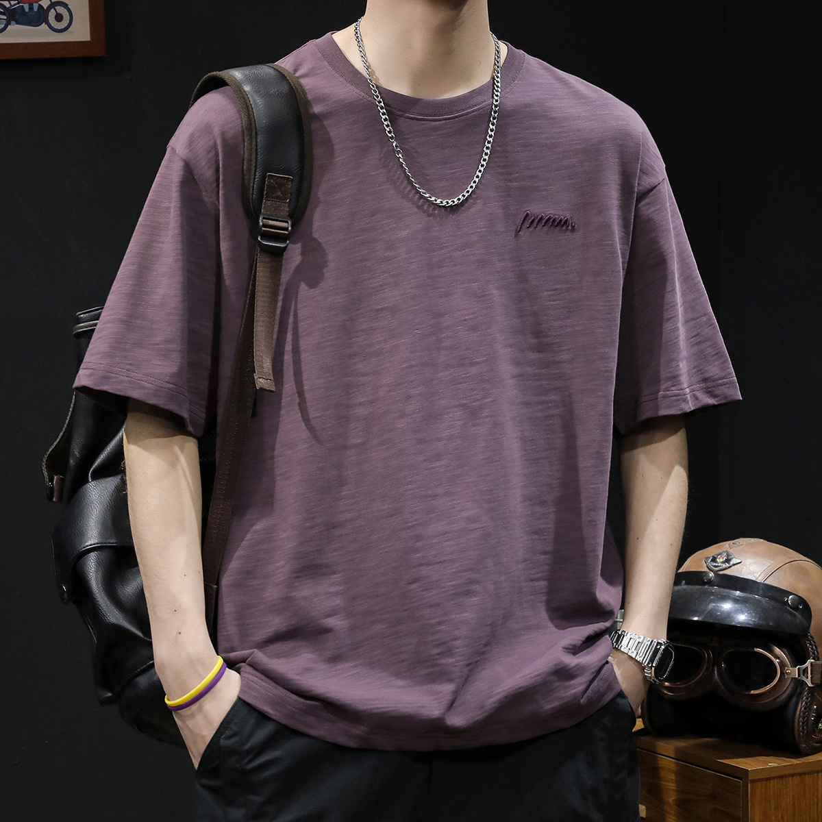 Designer Shirt Bamboo Cotton Short Sleeve T-shirt Men's Summer Clothing 2025 Designer Hoodie New Half Sleeve Plus Size Trendy Brand Men's Casual Tee