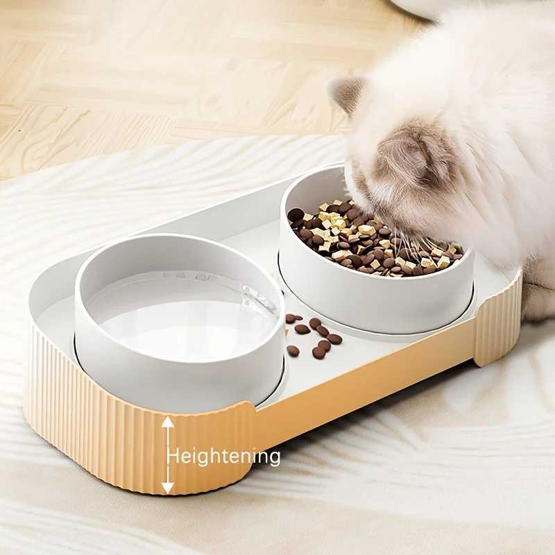 Ceramic Pet Cat Bowl Elevated Cat Feeder Large Capacity Pet Feeding Bowl for Small Dogs Cats Pet Supplies C251009