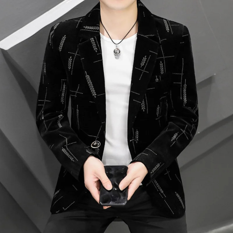 Mens HighQuality Corduroy Slim Fit Suit Handsome Youth Style with Single Breasted Blazer Jacket Veste Costume Homme Luxe 251009