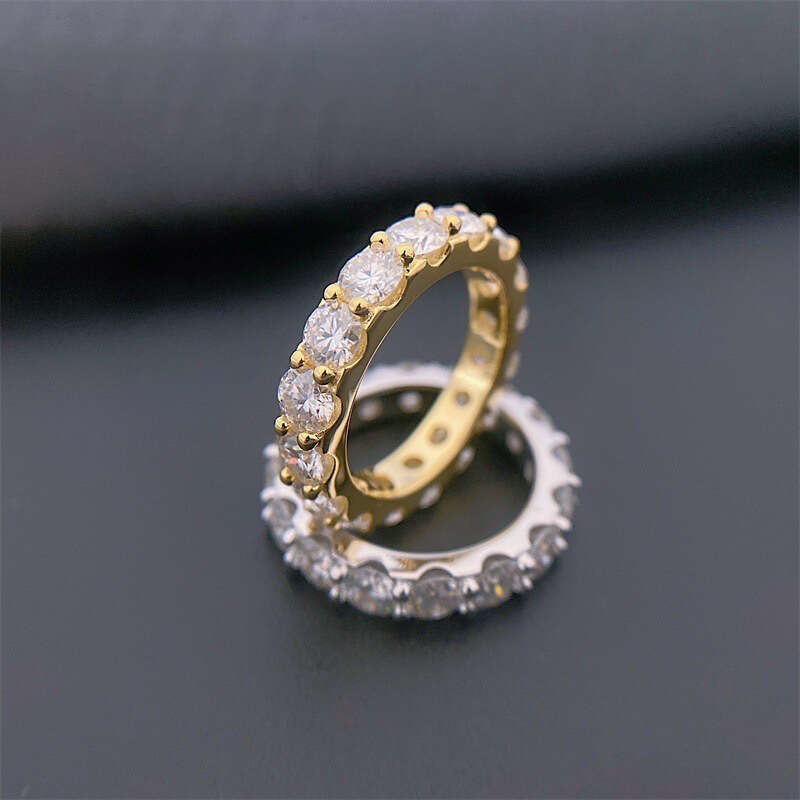 Hip-Hop Style Inlaid Single Row 4MM Main Stone High-End Trendy Brand Fashion Couple Ring