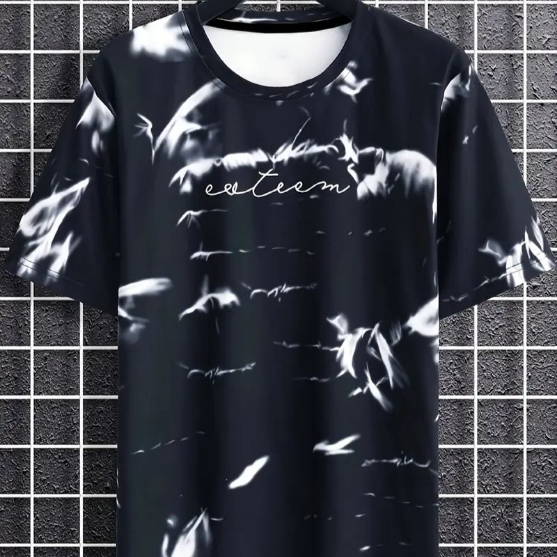 Men's Tie-Dye Graphic Oversized T-Shirt - Casual Streetwear Tee-43