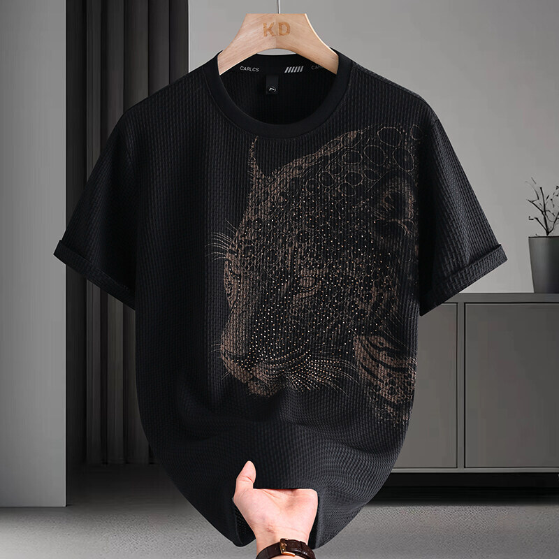 Men's Ice Silk Short Sleeve T-shirt Summer Designer Hoodie New Trend Quick-dry Cool Feel Designer Shirt Round Neck Breathable Slim Fit Youth Half