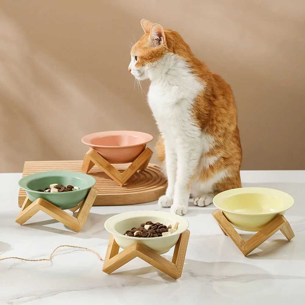 Elevated Pet Bowl Stand Ceramic Slant Mouth DogCat Bowls AntiSpill HighValue Pet Feeding Supplies for Dogs Cats C251009