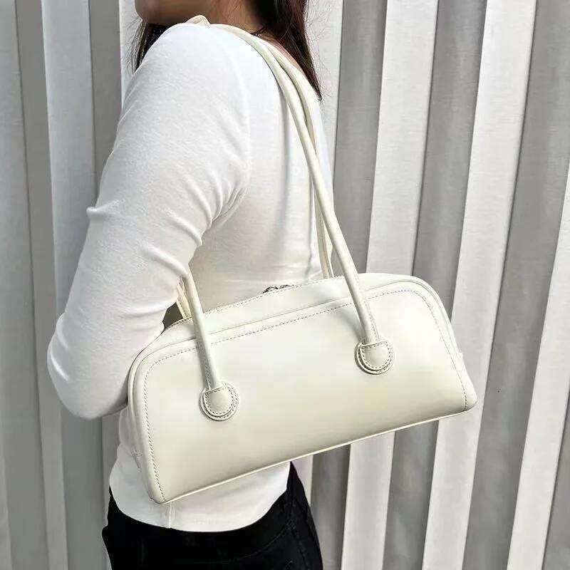 Marge Sherwood Korean Cowhide Boston Hand-Held Underarm Bowling Shoulder Bag Mdng2510