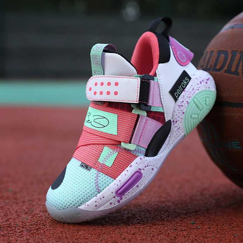New Brand Childrens Basketball Shoes For Boys Girls Nonslip Kids Sport Shoes Lightweight Outdoor Sneakers Trainers Footwear W251010