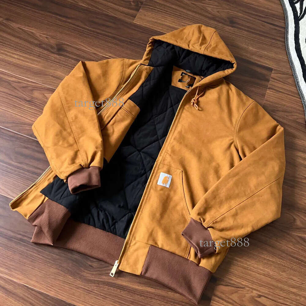 carharrety hoodies Designer Coat Top Quality J140 Classic American Hooded Work shirt With Warm And Windproof Cotton Jacket Damp Hat a4d