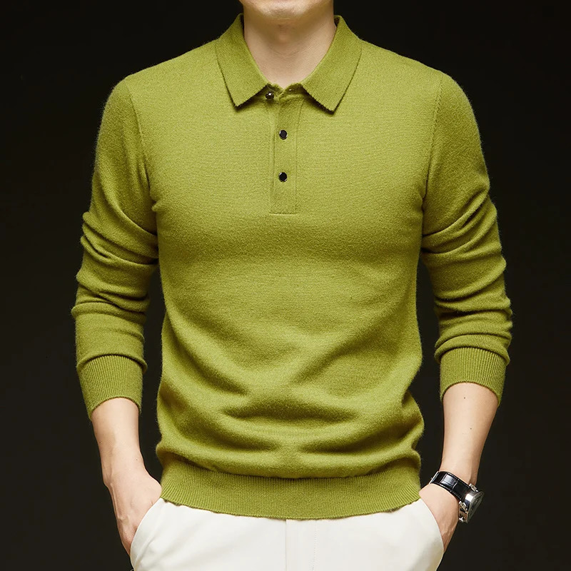 Fashion Autumn And Winter Cashmere Sweater Mens High Quality Pullover Casual Loose POLO Knitted Bottom Shirt Jacket 250930